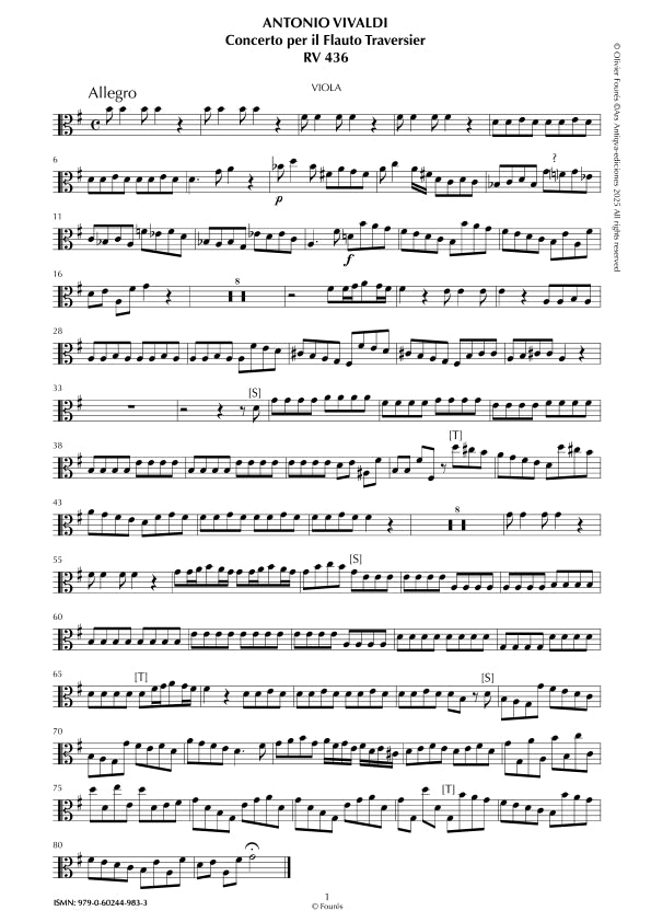 RV 436 Concerto per Flauto Traversier in Sol maggiore