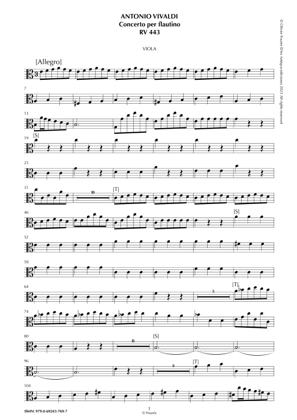 RV 443 Concerto per Flautino in Do maggiore