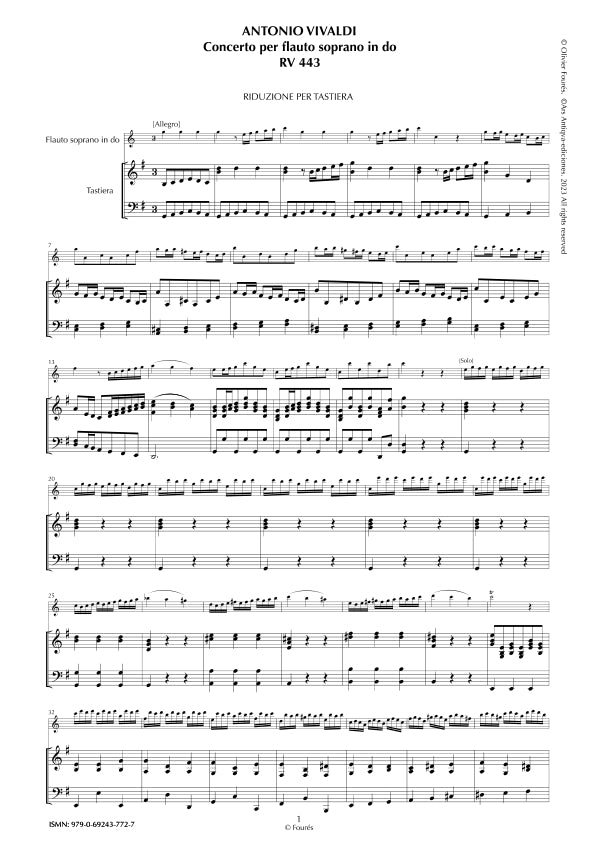 RV 443 Concerto per Flautino in Do maggiore