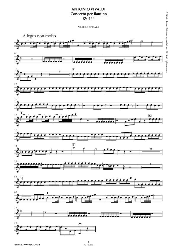 RV 444 Concerto per Flautino in Do maggiore