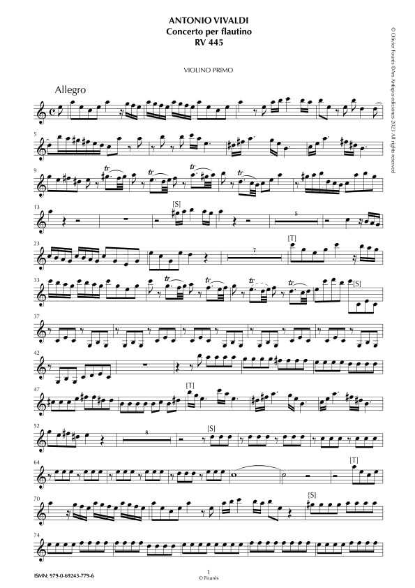 RV 445 Concerto per Flautino in la minore