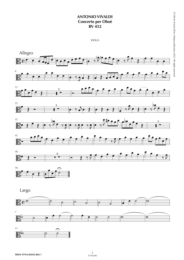 RV 452 Concerto per Oboe in Do maggiore