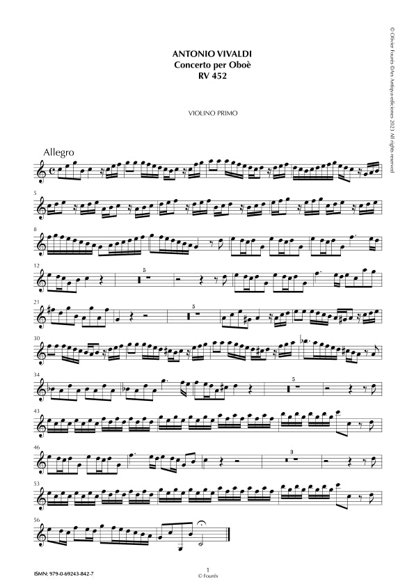 RV 452 Concerto per Oboe in Do maggiore