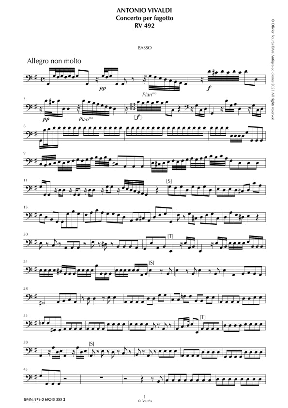 RV 492 Concerto per Fagotto in Sol maggiore
