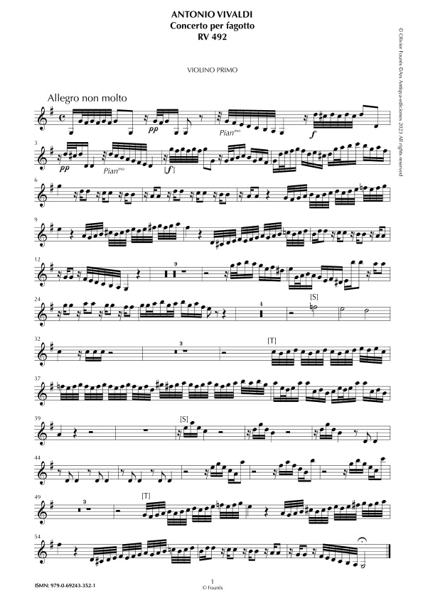RV 492 Concerto per Fagotto in Sol maggiore