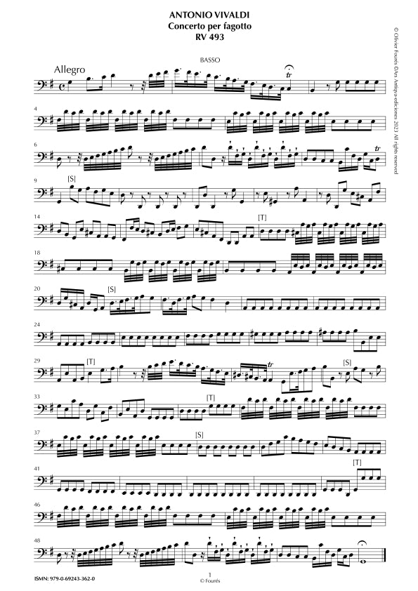RV 493 Concerto per Fagotto in Sol maggiore