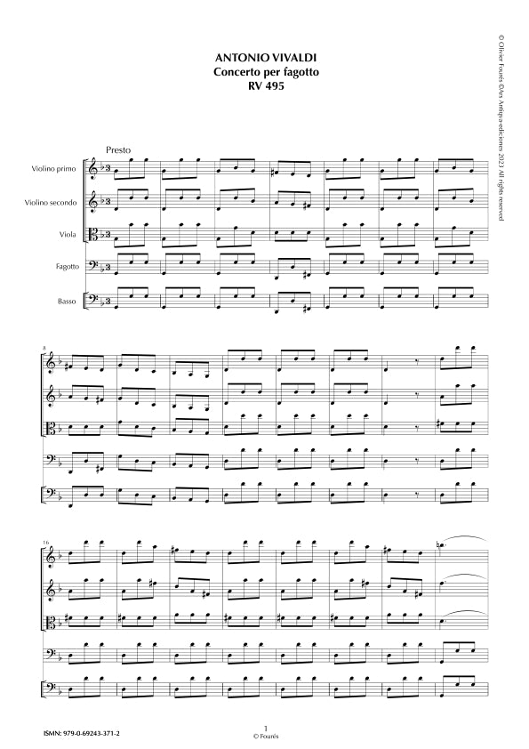RV 495 Concerto per Fagotto in sol minore