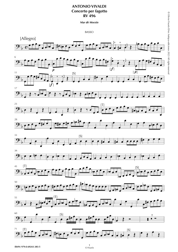 RV 496 Concerto per Fagotto in sol minore "Ma: de Morzin"