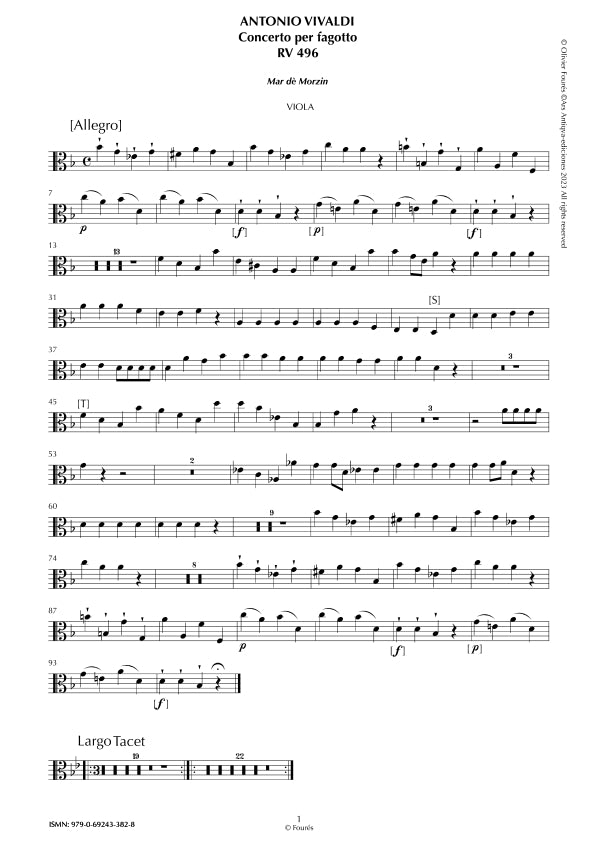 RV 496 Concerto per Fagotto in sol minore "Ma: de Morzin"