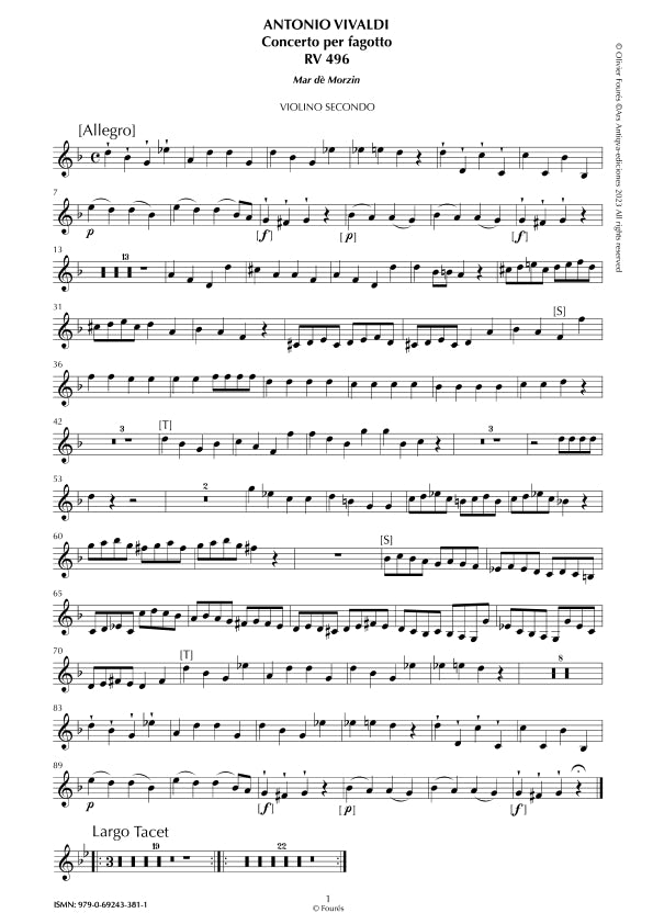 RV 496 Concerto per Fagotto in sol minore "Ma: de Morzin"