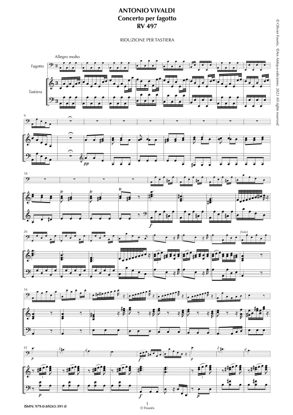RV 497 Concerto per Fagotto in la minore
