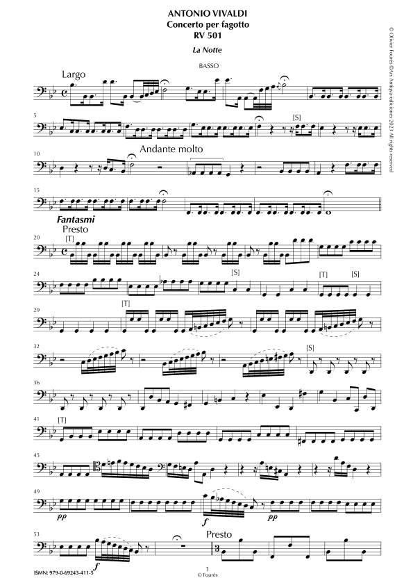 RV 501 Concerto per Fagotto in Si-b maggiore "LA NOTTE"