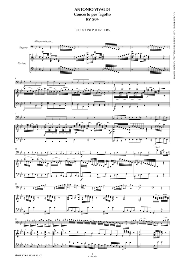 RV 504 Concerto per Fagotto in Si-b maggiore