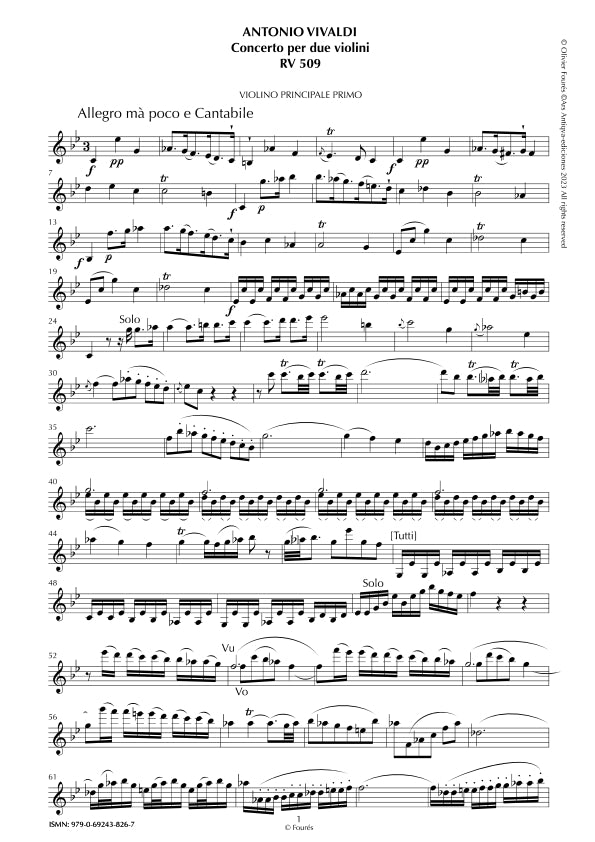 RV 509 Concerto per 2 Violini in do minore