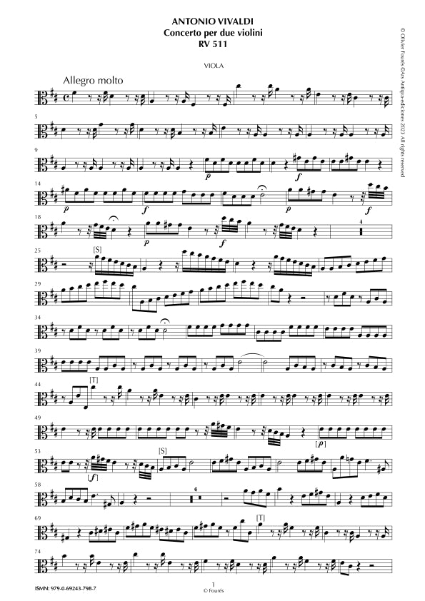 RV 511 Concerto per 2 Violini in Re maggiore