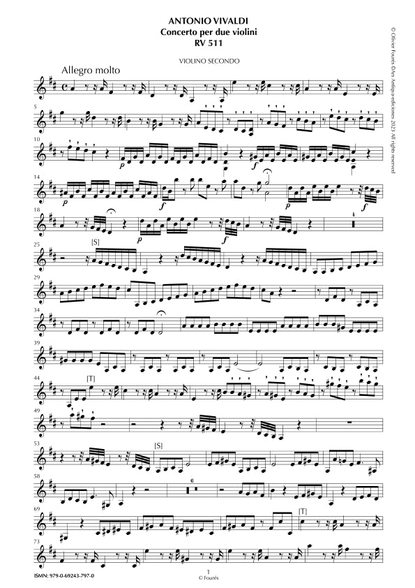 RV 511 Concerto per 2 Violini in Re maggiore