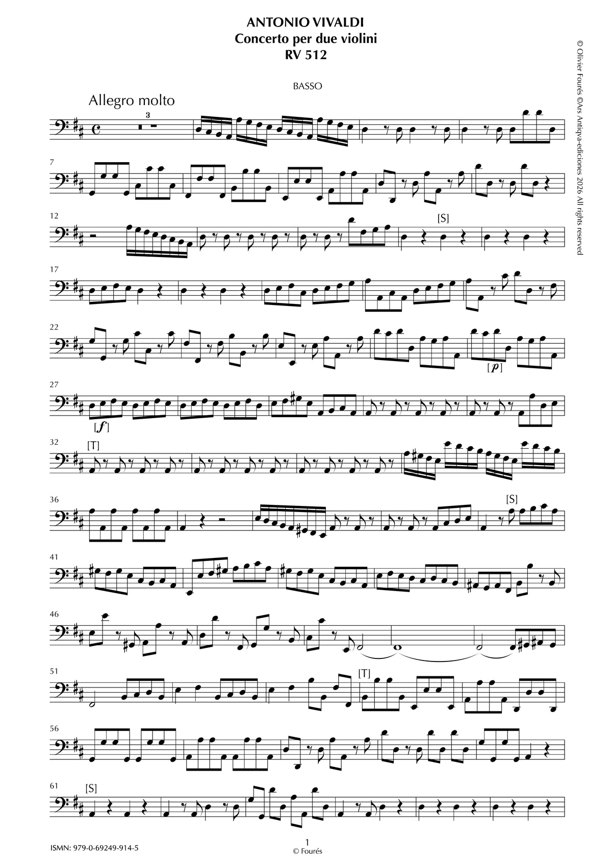 RV 512 Concerto per 2 Violini in Re maggiore