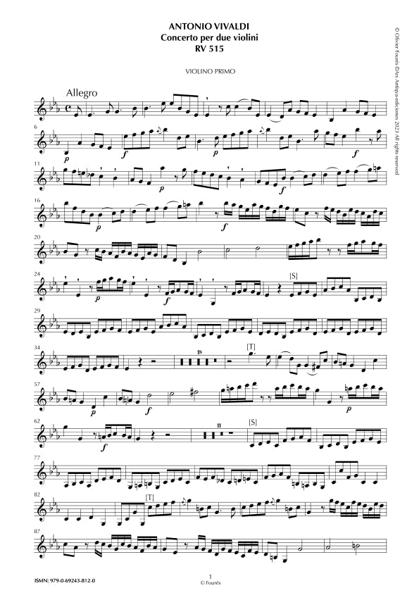 RV 515 Concerto per 2 Violini in Mi-b maggiore