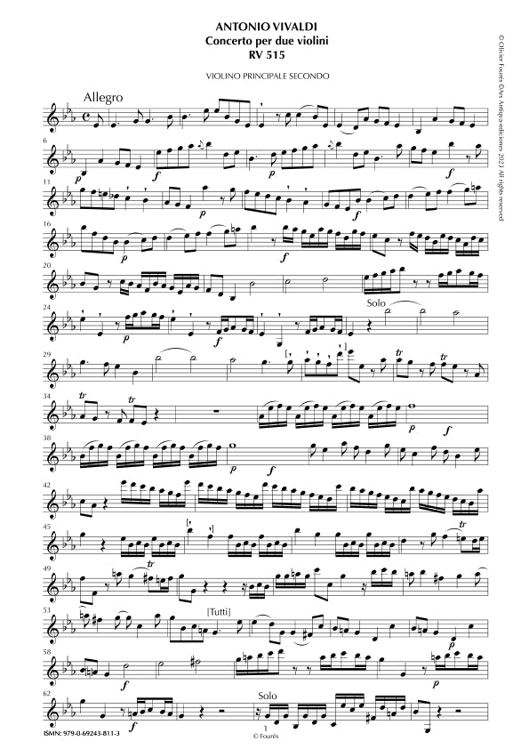 RV 515 Concerto per 2 Violini in Mi-b maggiore