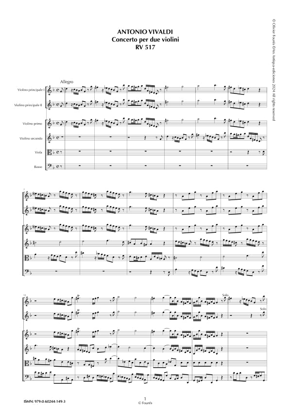 RV 517 Concerto per 2 Violini in sol minore