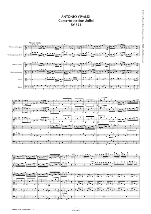 RV 523 Concerto per 2 Violini in la minore
