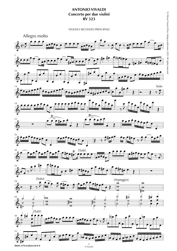 RV 523 Concerto per 2 Violini in la minore