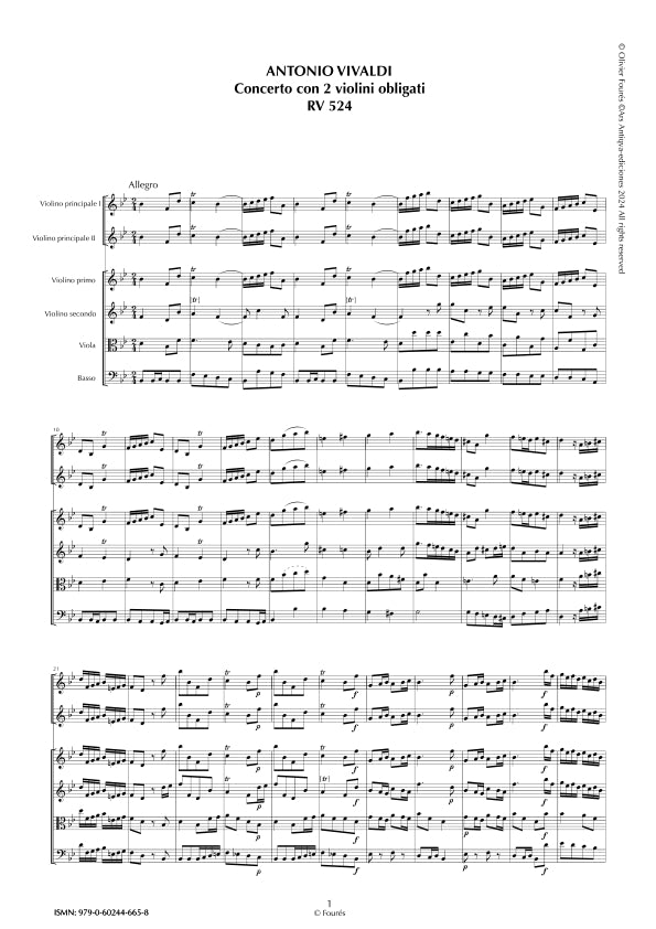 RV 524 Concerto per 2 Violini in Si-b maggiore