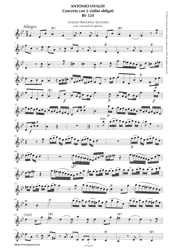 RV 524 Concerto per 2 Violini in Si-b maggiore