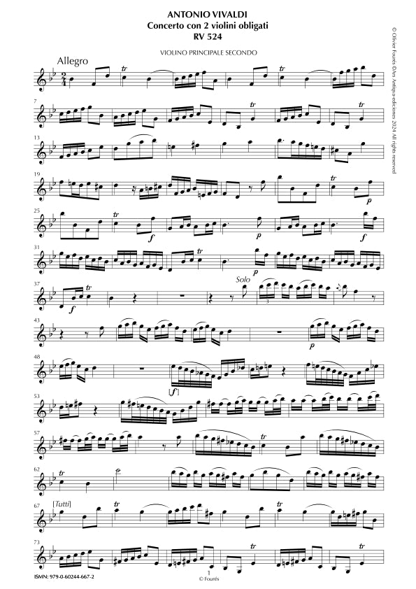 RV 524 Concerto per 2 Violini in Si-b maggiore
