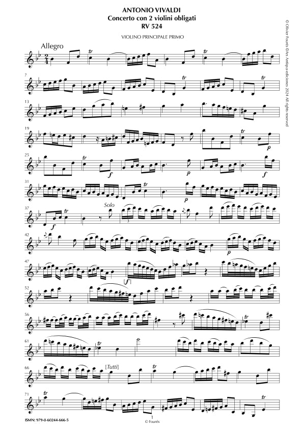 RV 524 Concerto per 2 Violini in Si-b maggiore