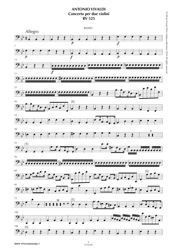 RV 525 Concerto per 2 Violini in Si-b maggiore