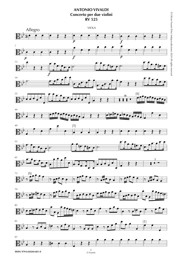 RV 525 Concerto per 2 Violini in Si-b maggiore