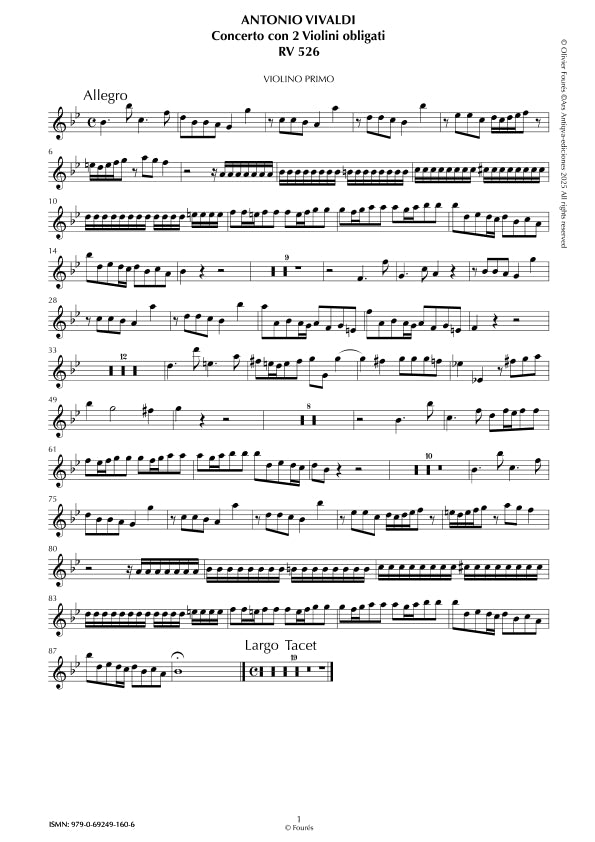 RV 526 Concerto per 2 Violini in Si-b maggiore