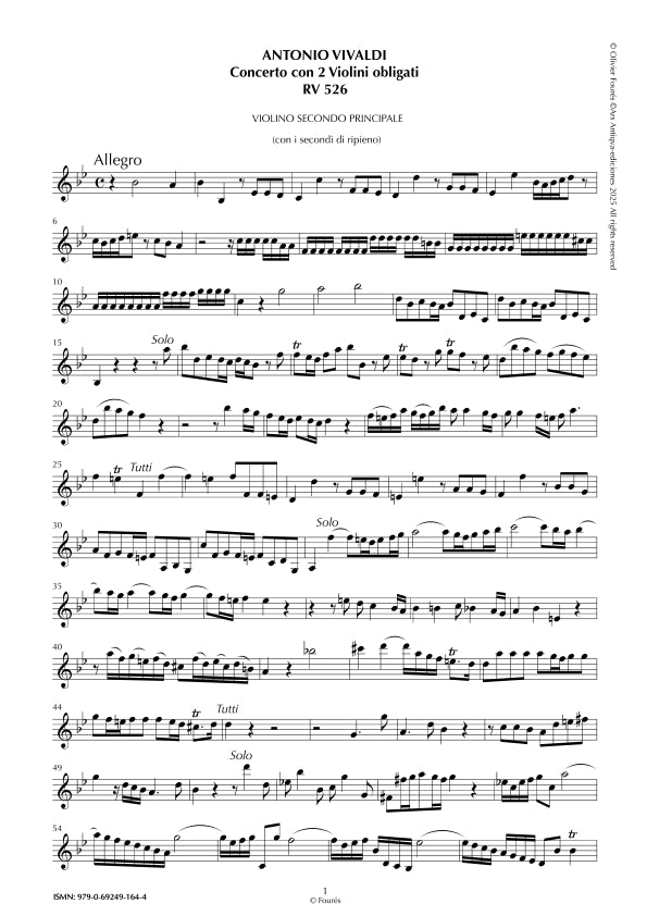 RV 526 Concerto per 2 Violini in Si-b maggiore