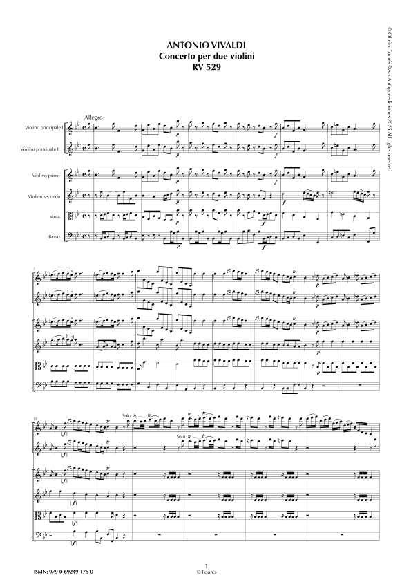 RV 529 Concerto per 2 Violini in Si-b maggiore