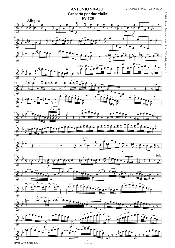 RV 529 Concerto per 2 Violini in Si-b maggiore