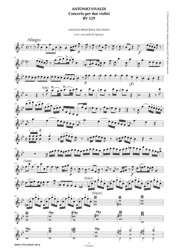 RV 529 Concerto per 2 Violini in Si-b maggiore