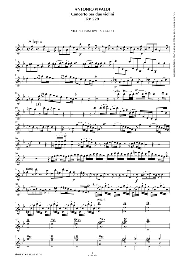 RV 529 Concerto per 2 Violini in Si-b maggiore