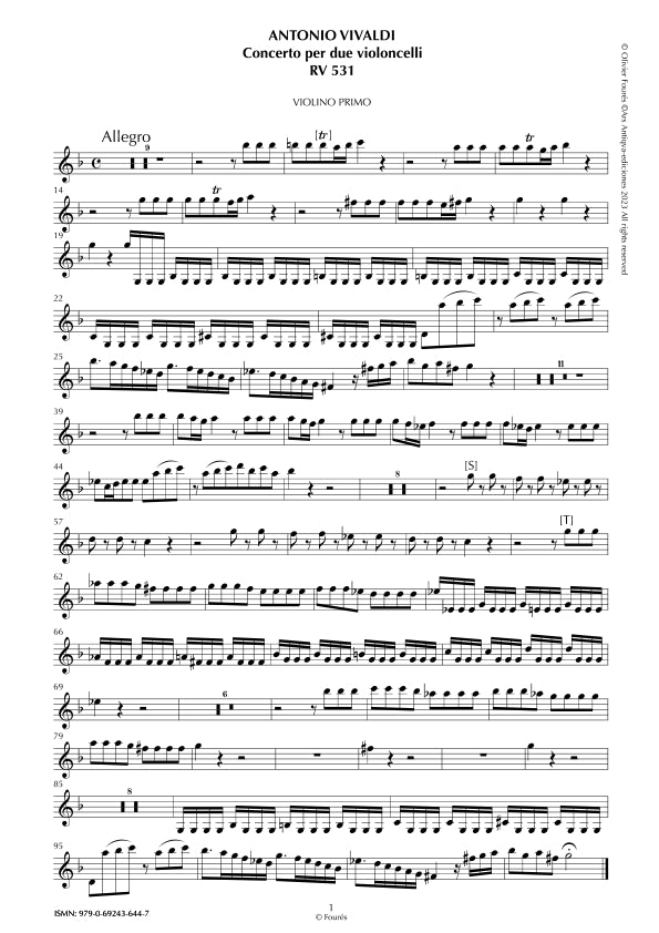 RV 531 Concerto per 2 Violoncelli in sol minore