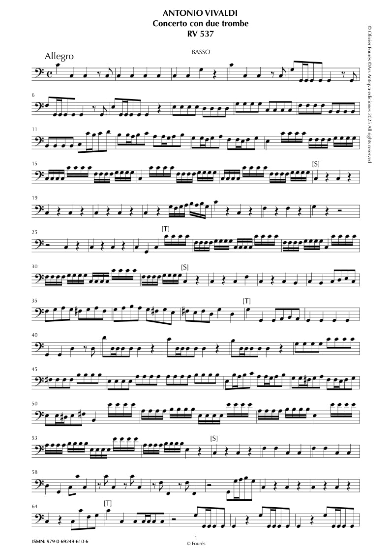 RV 537 Concerto per 2 Trombe in Do maggiore