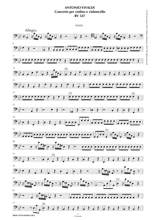 RV 547 Concerto per Violino e Violoncello in Si-b maggiore