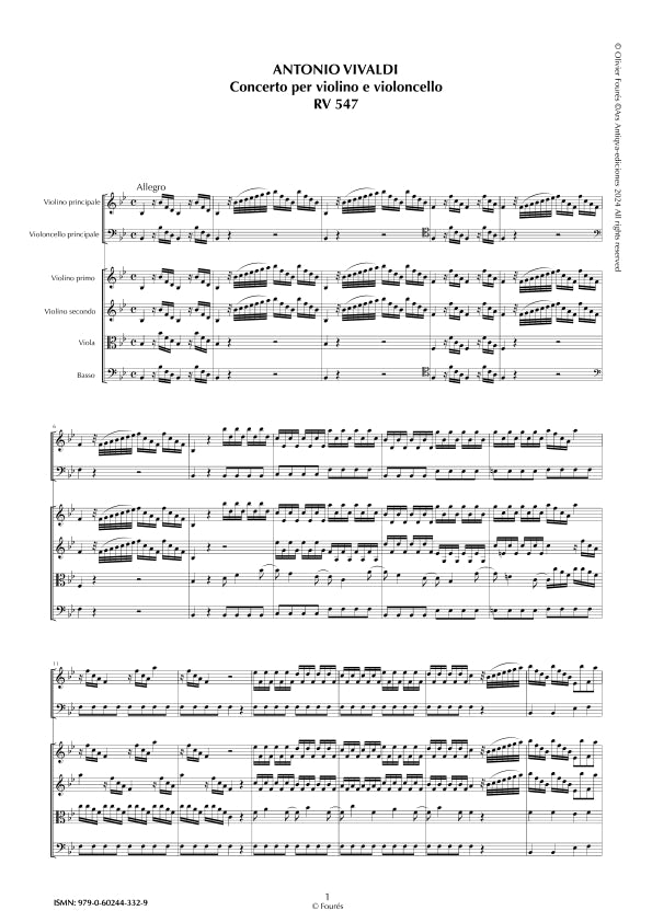 RV 547 Concerto per Violino e Violoncello in Si-b maggiore