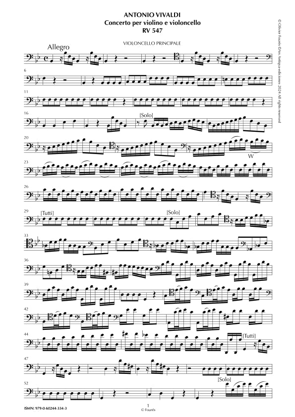 RV 547 Concerto per Violino e Violoncello in Si-b maggiore