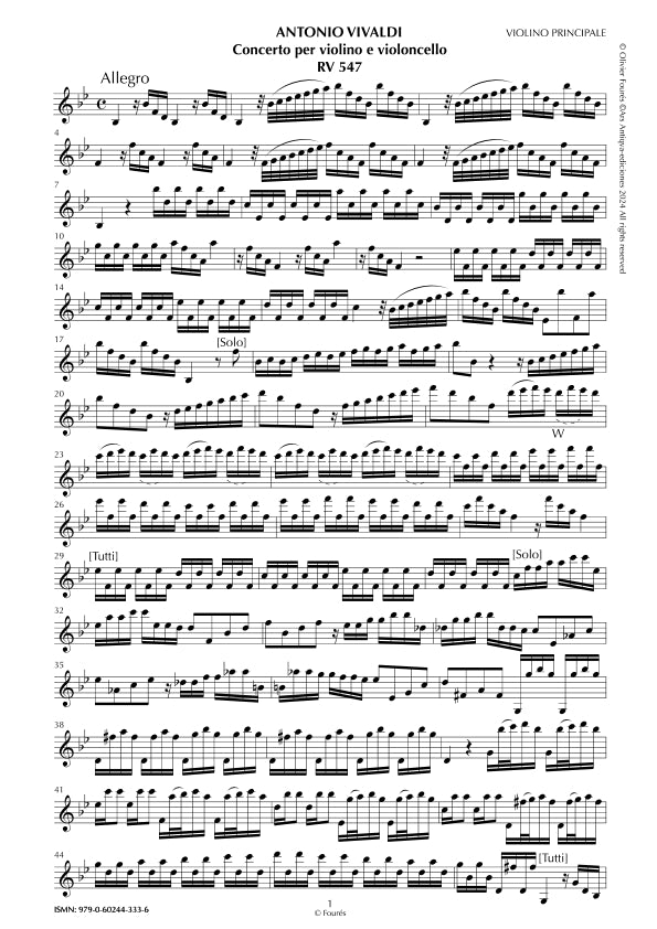 RV 547 Concerto per Violino e Violoncello in Si-b maggiore