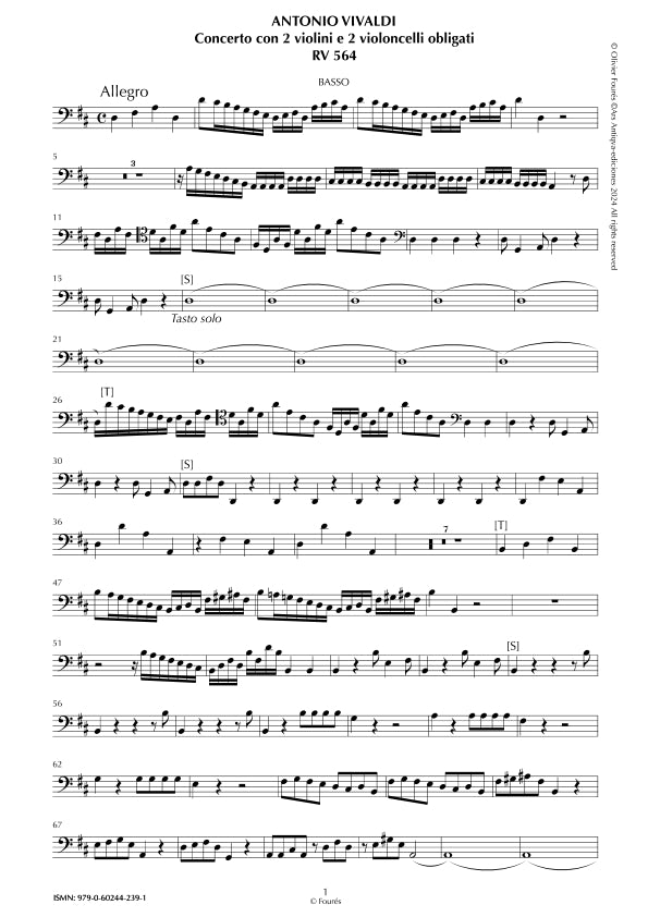 RV 564 Concerto per 2 Violini e 2 Violoncelli in Re maggiore