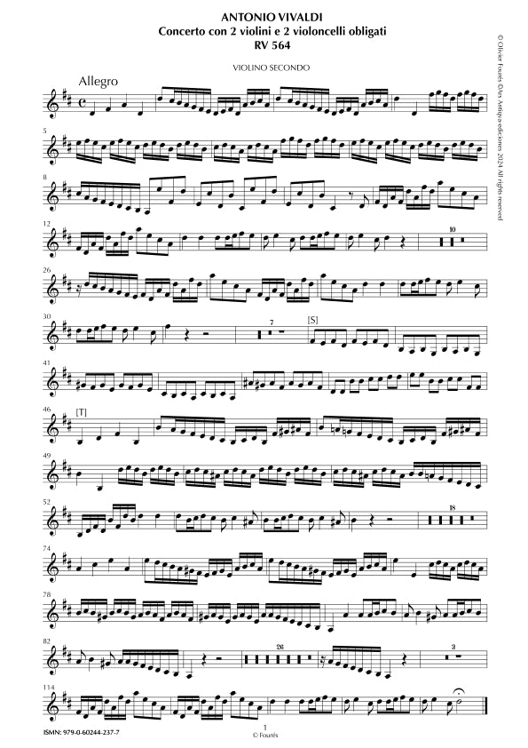RV 564 Concerto per 2 Violini e 2 Violoncelli in Re maggiore