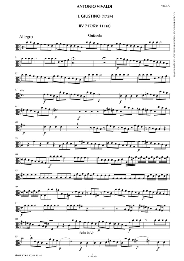 Sinfonia di IL GIUSTINO (RV 717 / RV 111(a))