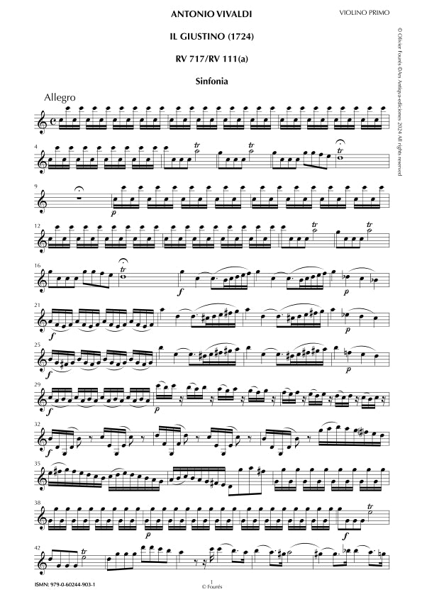 Sinfonia di IL GIUSTINO (RV 717 / RV 111(a))