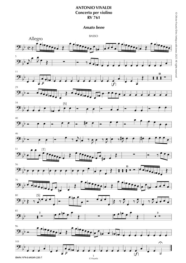 RV 761 Concerto per Violino in do minore -AMATO BENE-