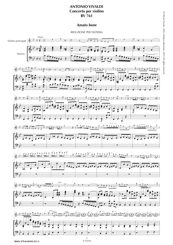 RV 761 Concerto per Violino in do minore -AMATO BENE-